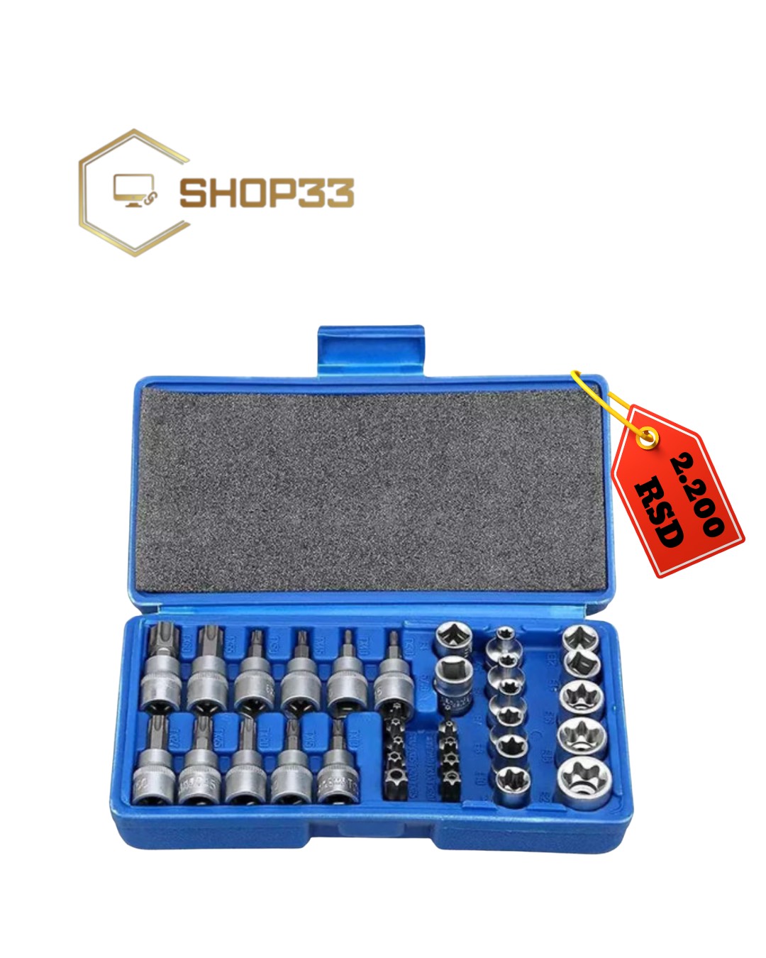 SET Torex Ključevi 34 Delova + Kutija