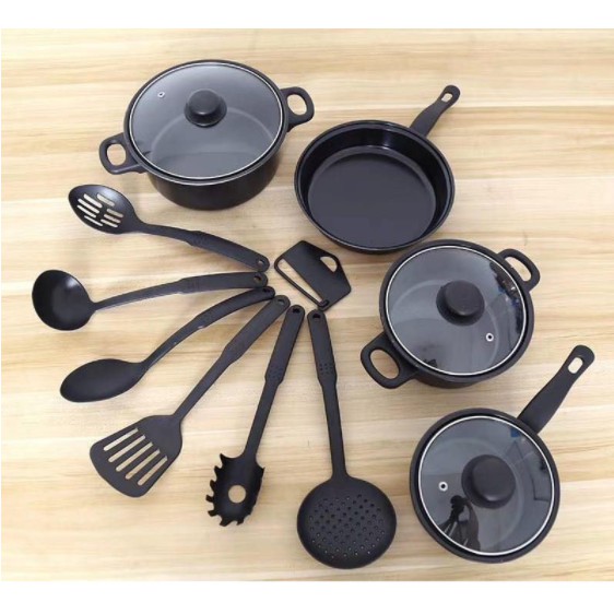 SET Kuhinjski Crni 13 Delova