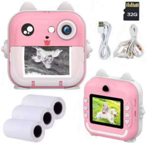 1 LCD Digitalni Fotoaparat sa Štampom Roze 48mp