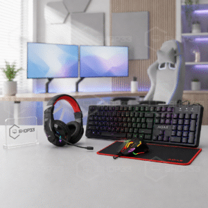 AOAS 4u1 Gaming Set RGB Crni
