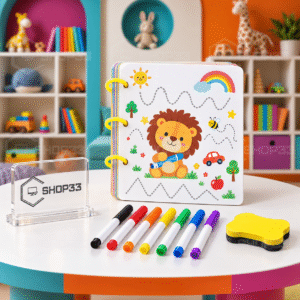 01 Edukativna Knjiga 64 Stranice + 7 Markera i Brisač