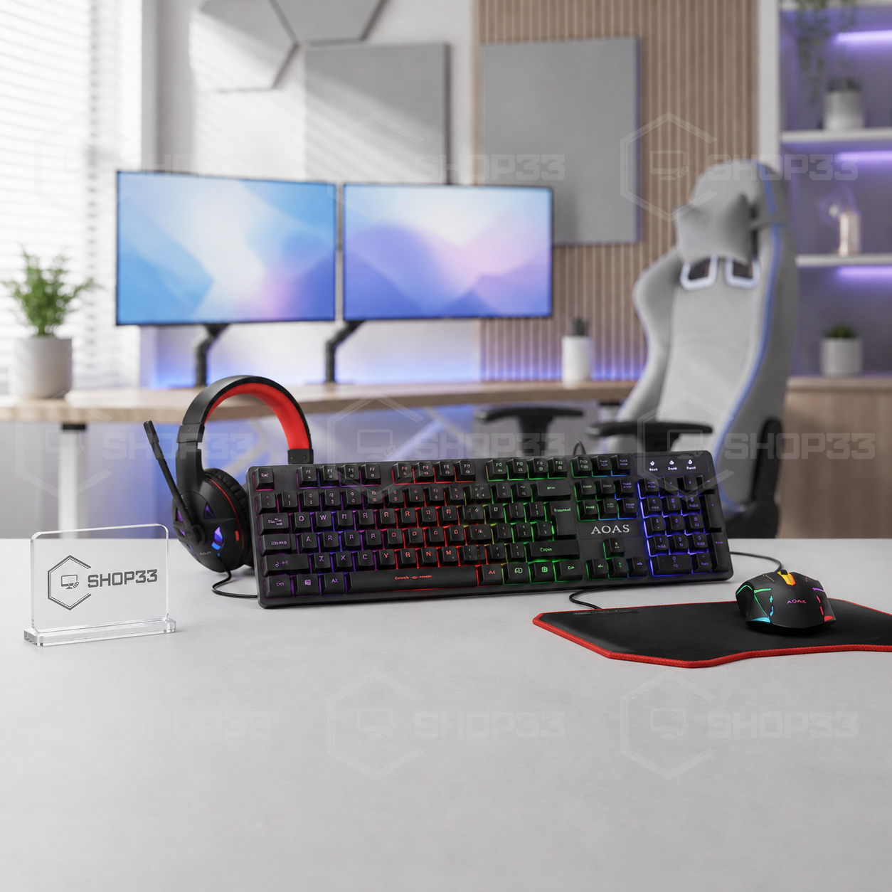 AOAS 4u1 Gaming Set RGB Crni - Image 5
