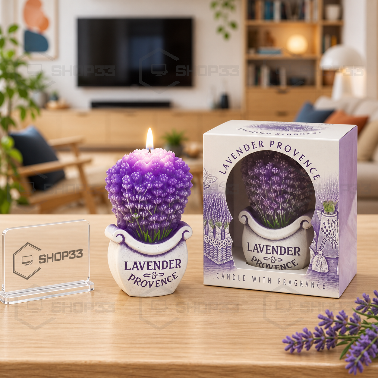 BARTEK CANDLES Lavender Bouquet Mirisna Sveća 14cm - Image 3