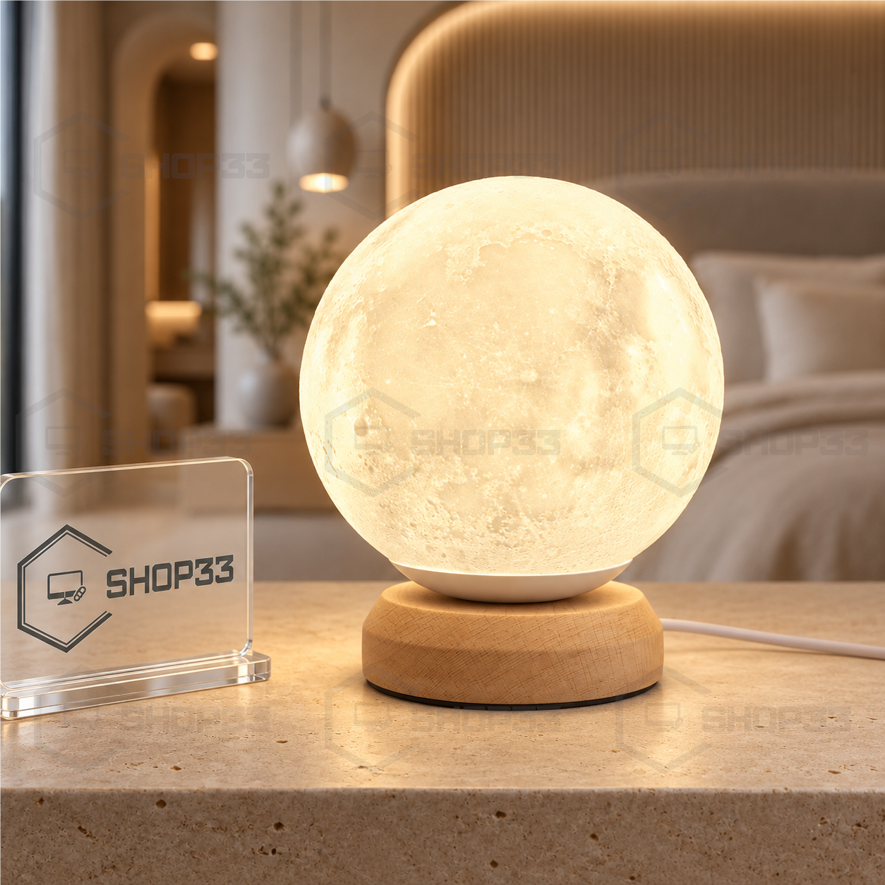 3D Mesec Lampa sa Postoljem 13cm - Image 4