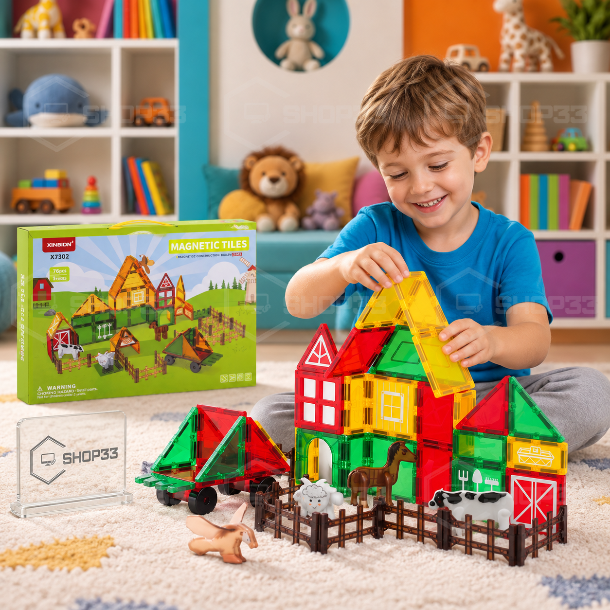 XINBIDA TILES Farma od Magnetnih Kocki 76 Delova - Image 2