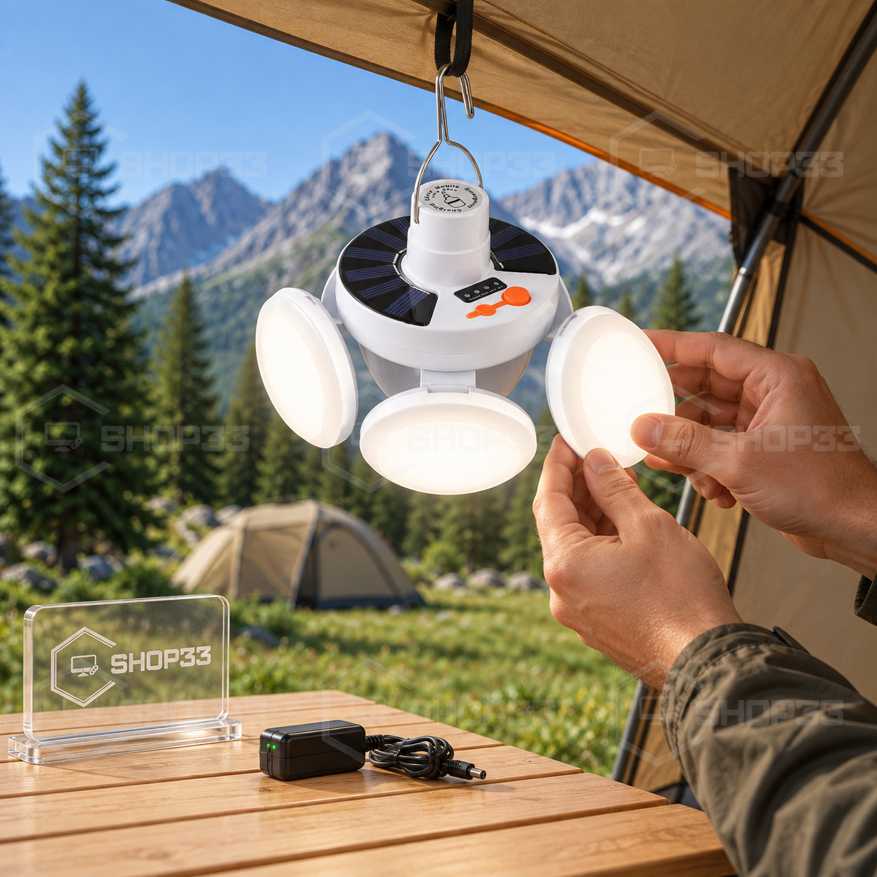 LED Solarna Lampa za Kampovanje 360° - Image 2
