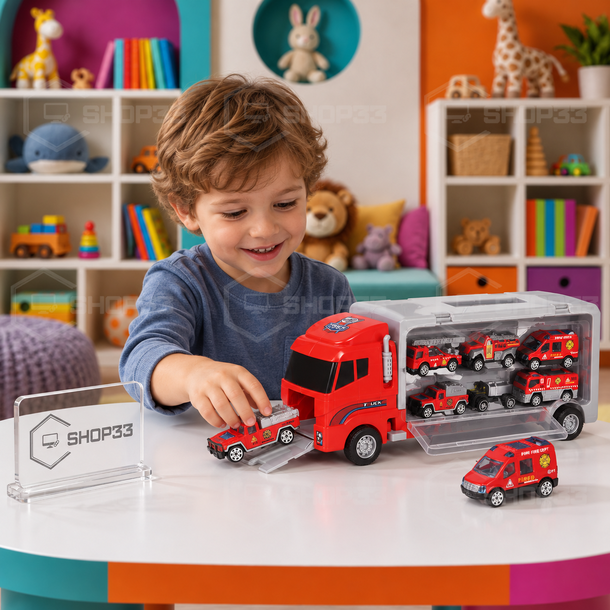 Igračka Vatrogasni Kamion sa Automobilima - Image 2