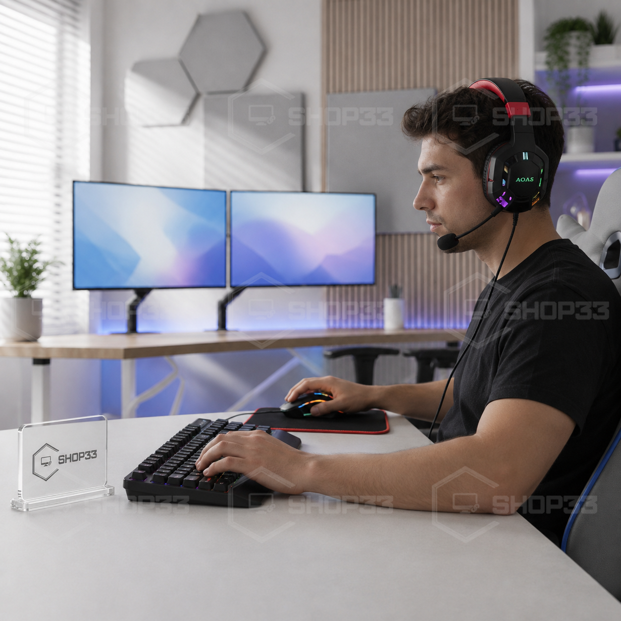 AOAS 4u1 Gaming Set RGB Crni - Image 2
