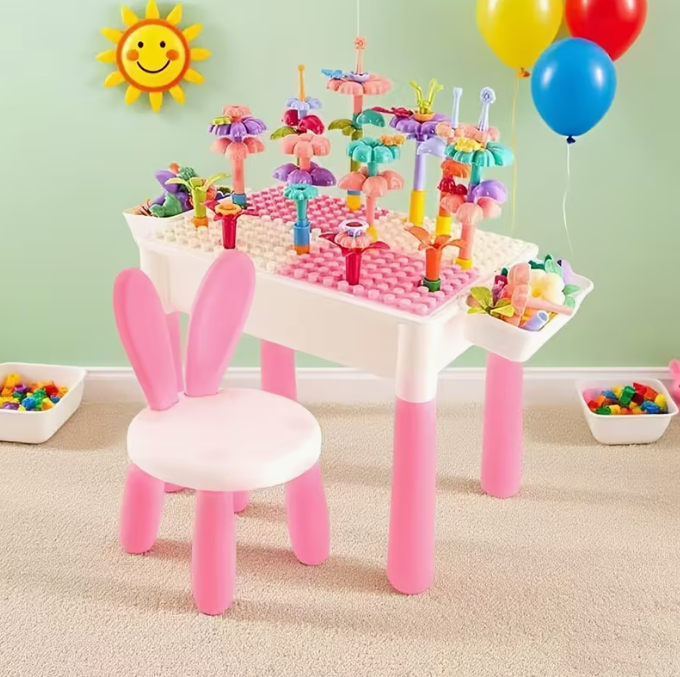 Multifunkcionalni Sto sa Kockama – Roze (89 delova) - Image 3