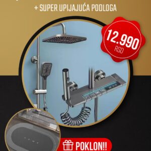 Aqua Elegance luksuzni tuš set sa displejom + poklon super upijajuća podloga