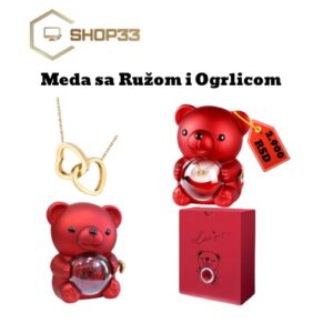 Meda sa ružom i ogrlicom