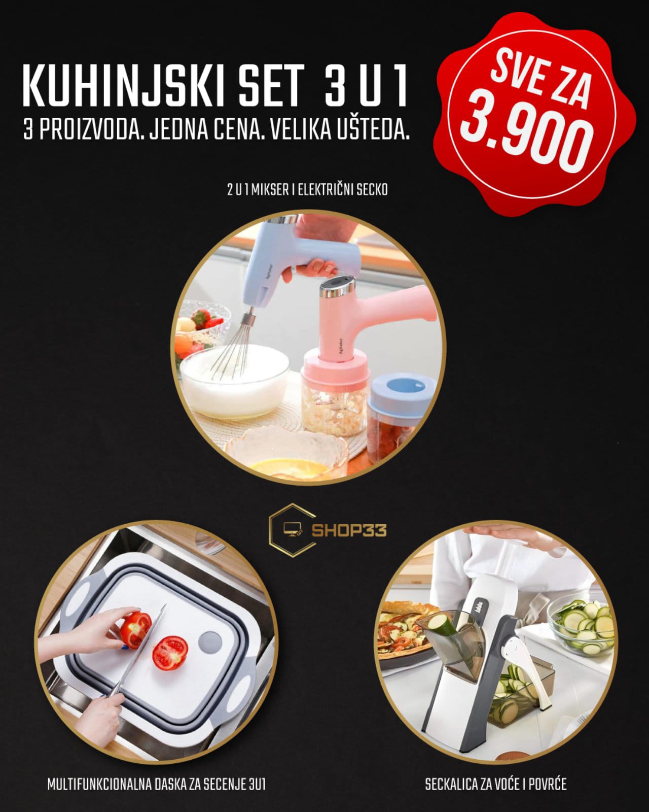 Kuhinjski set 3 u 1