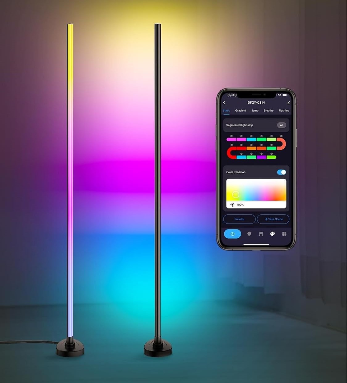 RGB Ugaona Podna Lampa 20W - Image 3