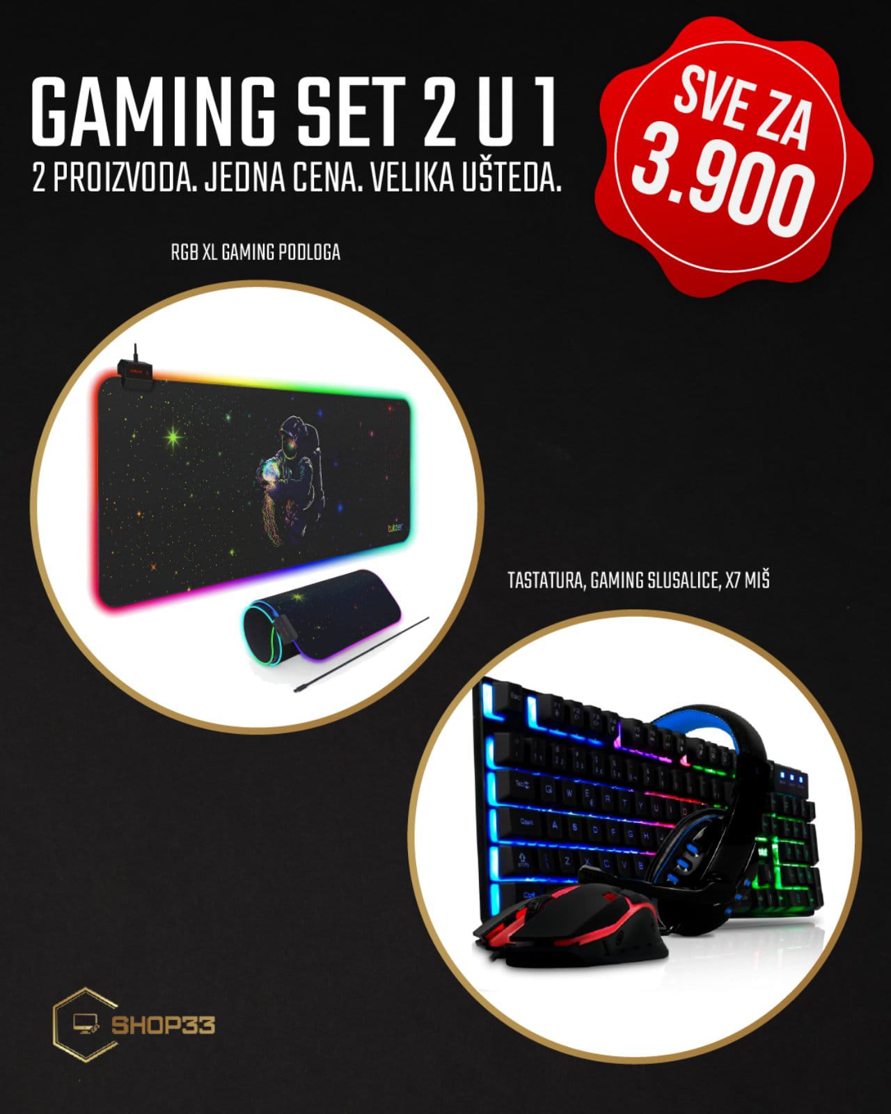 Gaming set 2 u 1