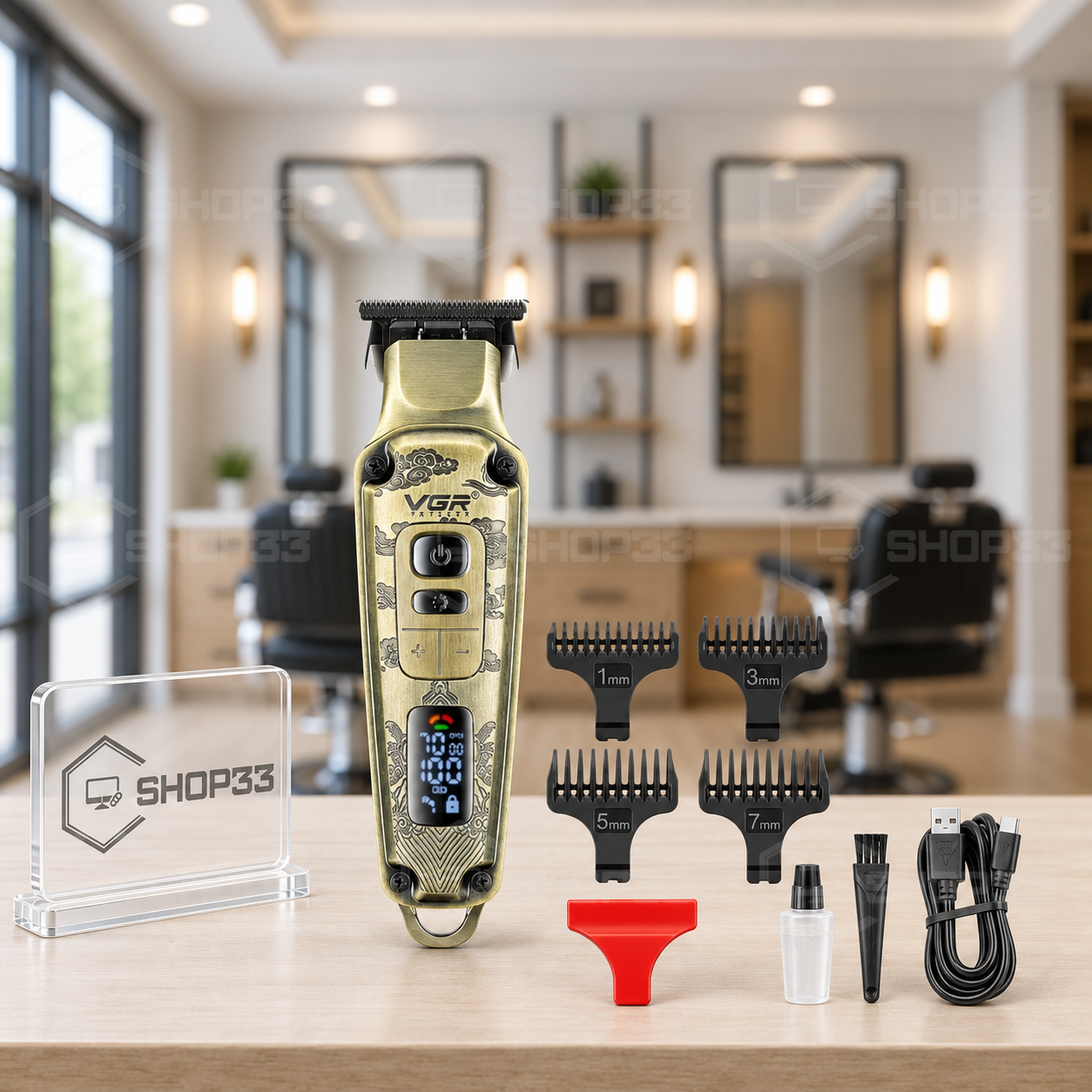 VGR Metalni Trimer za Kosu V-901 + 4 Nastavka