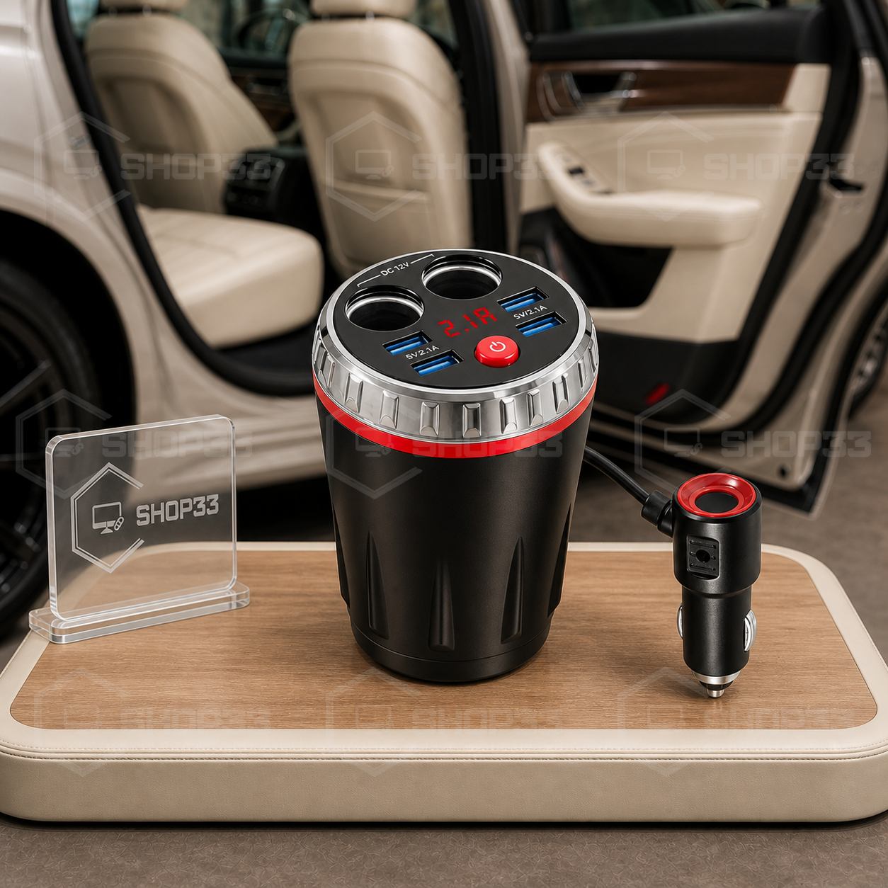 5u1 FM Transmiter za Auto 4 USB + 2 Utičnice