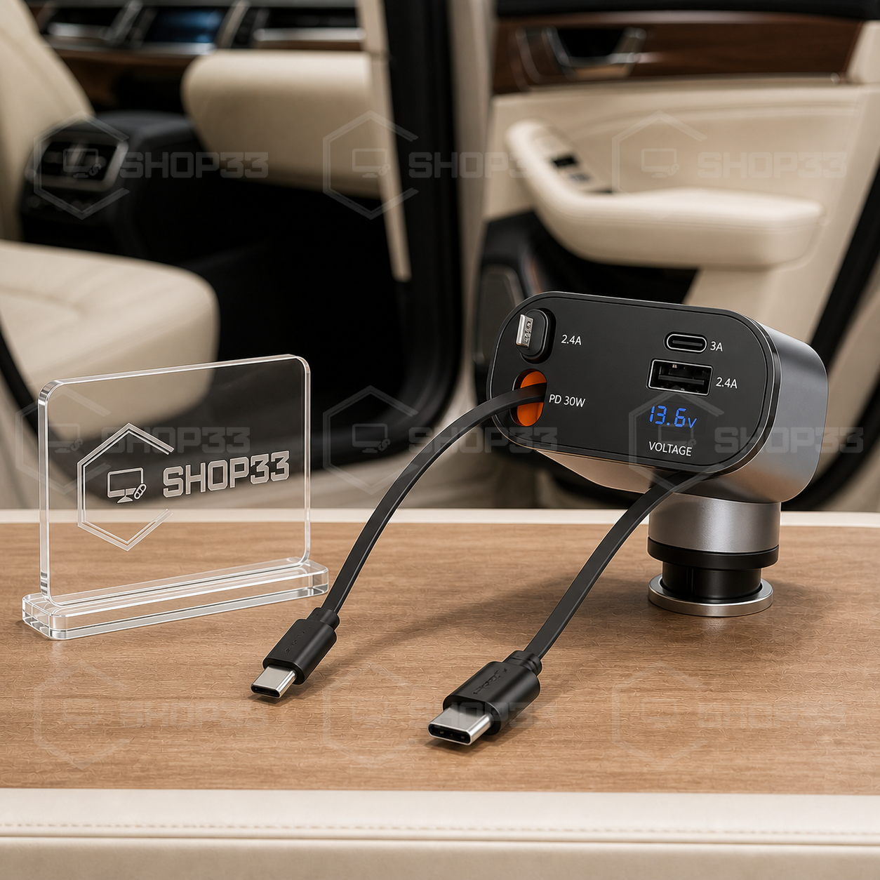 4u1 Auto Punjač sa Uvlačivim Kablovima 60W - Image 3