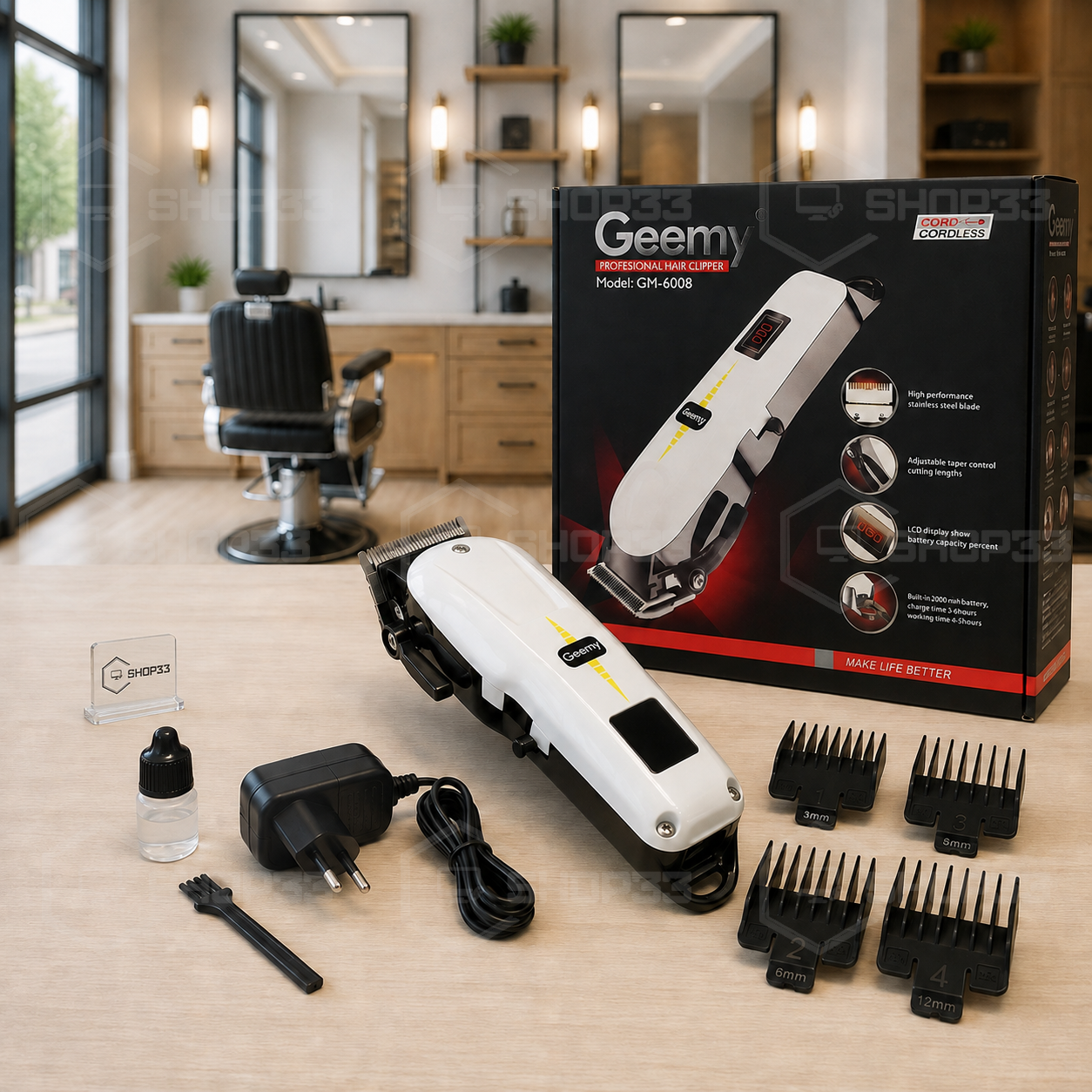 Geemy GM-6008 Bežična Mašinica za Šišanje sa Displejom - Image 3