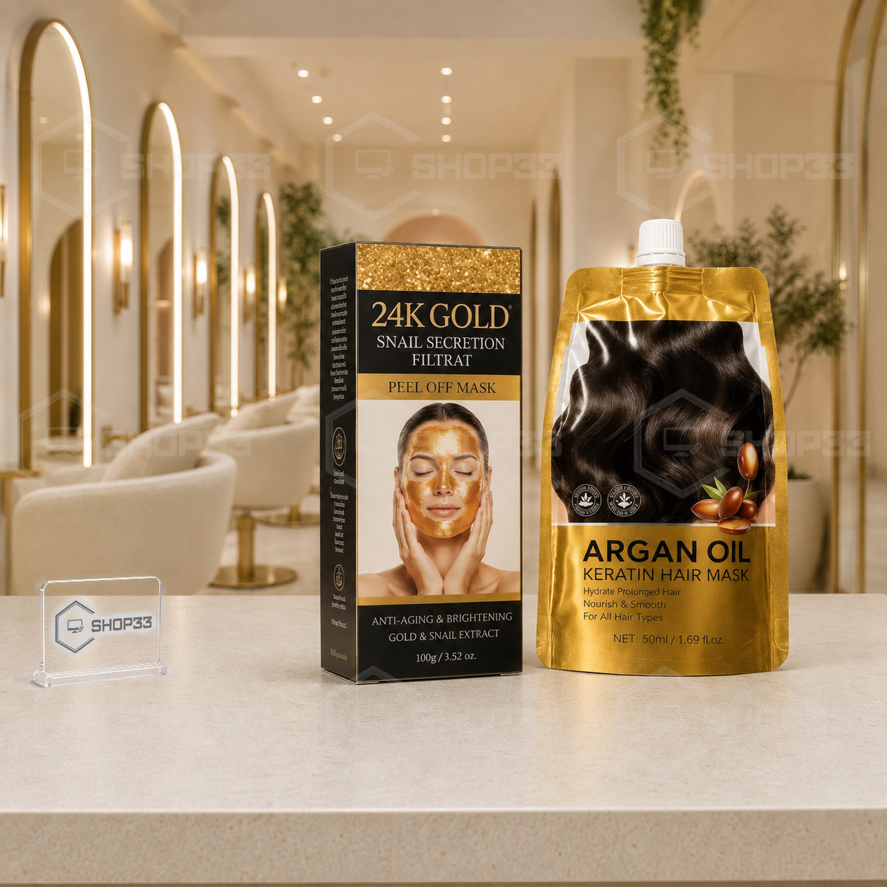 24K Gold Beauty Set za Kosu i Lice - Image 5