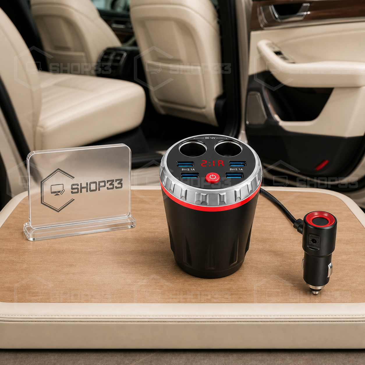 5u1 FM Transmiter za Auto 4 USB + 2 Utičnice - Image 3