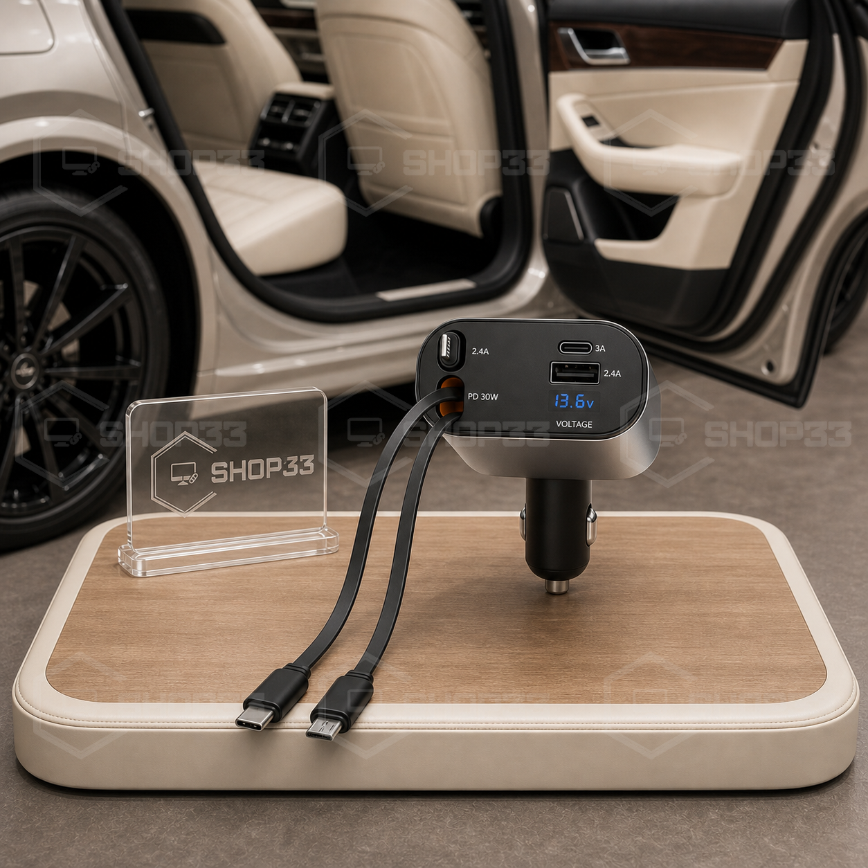 4u1 Auto Punjač sa Uvlačivim Kablovima 60W - Image 4