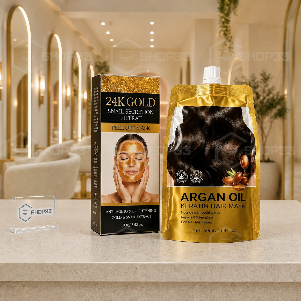 24K Gold Beauty Set za Kosu i Lice - Image 4
