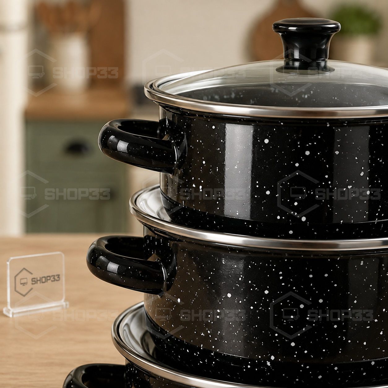 SET Emajliranih Šerpi Crni - Image 4