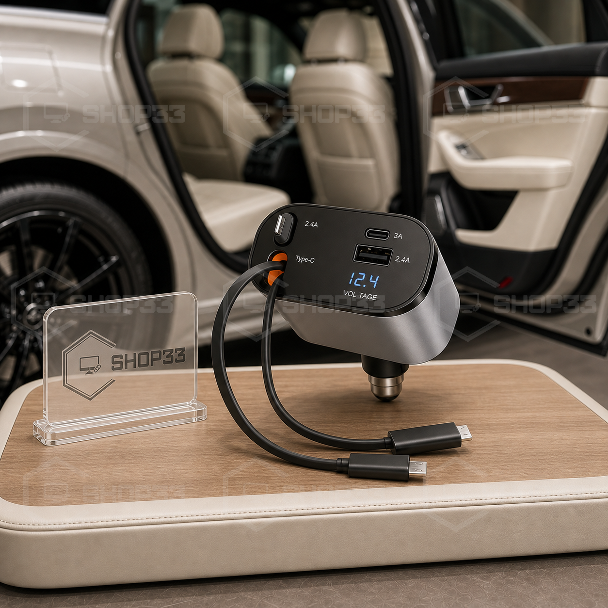 4u1 Auto Punjač sa Uvlačivim Kablovima 60W - Image 5