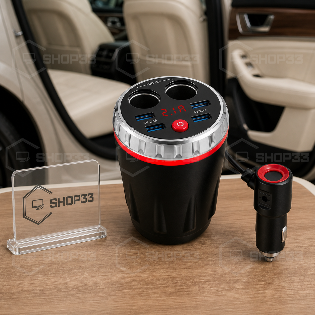 5u1 FM Transmiter za Auto 4 USB + 2 Utičnice - Image 5