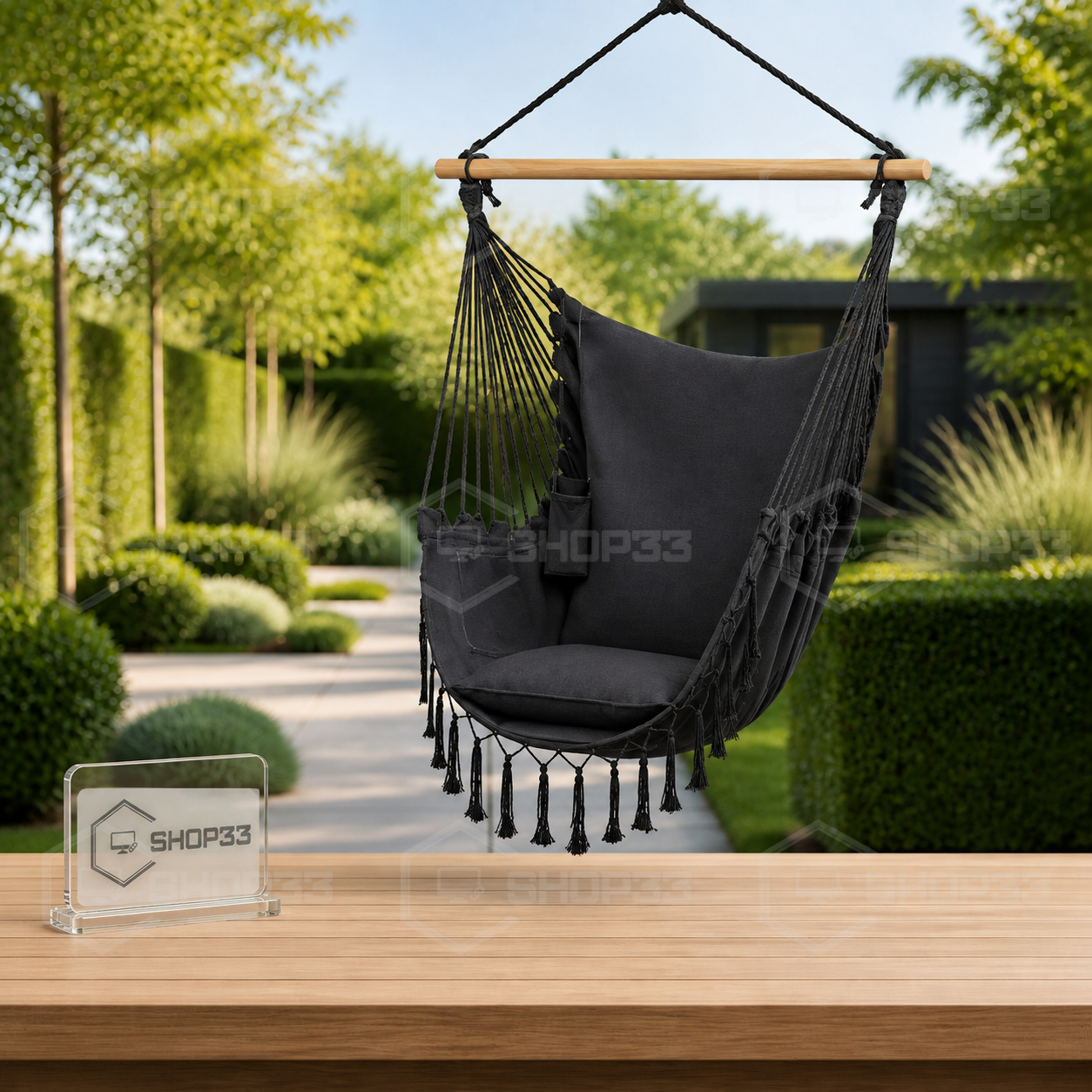 Viseća Ljuljaška Gnezdo Crna 83x140cm - Image 4
