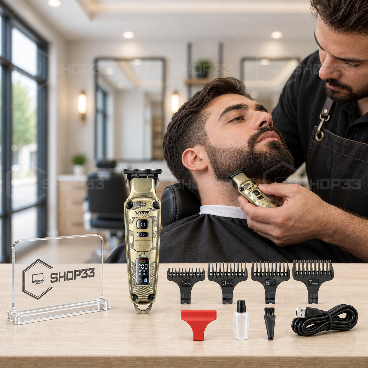 VGR Metalni Trimer za Kosu V-901 + 4 Nastavka - Image 2