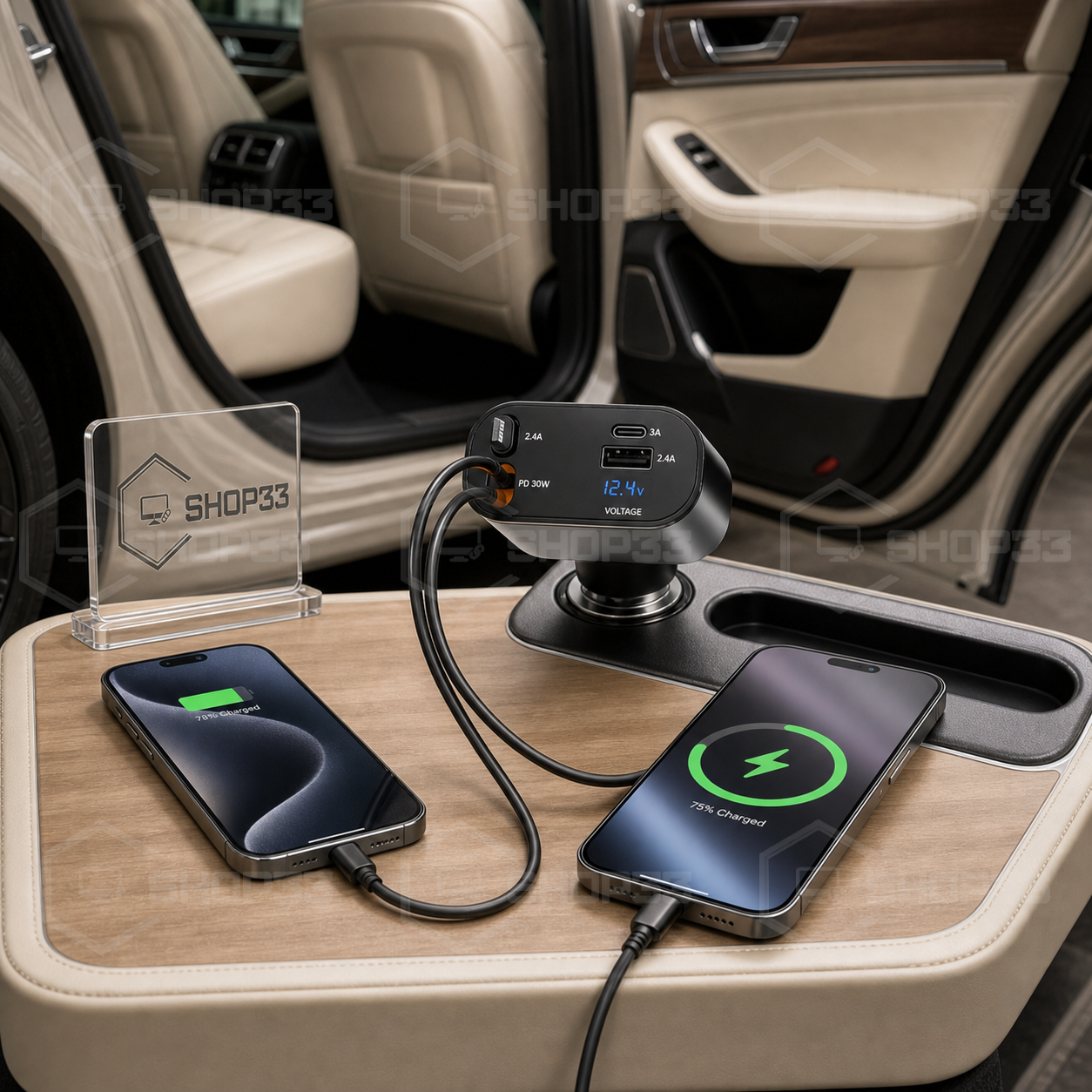 4u1 Auto Punjač sa Uvlačivim Kablovima 60W - Image 2