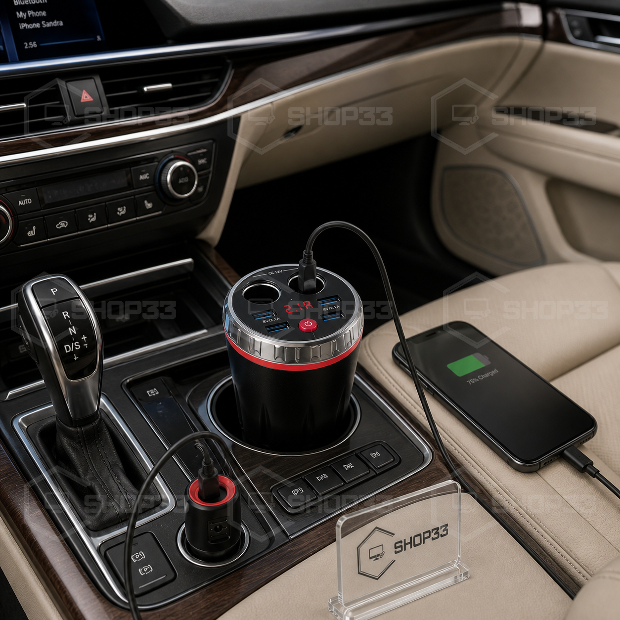 5u1 FM Transmiter za Auto 4 USB + 2 Utičnice - Image 2