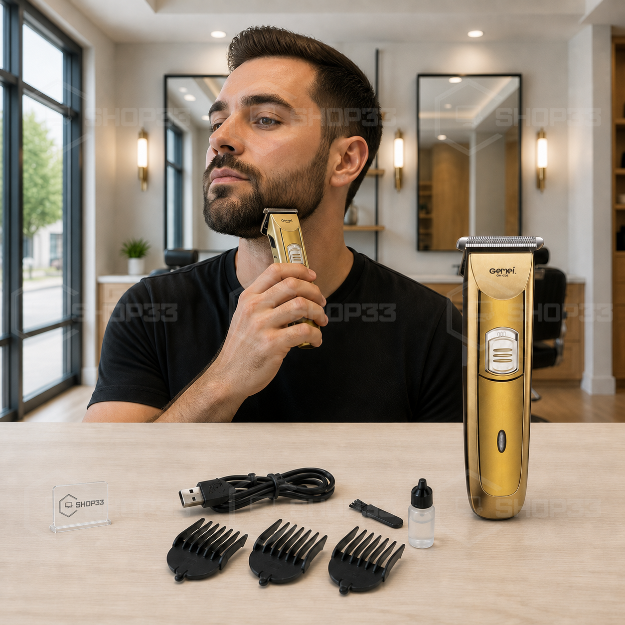 Gemei GM-6028 Bežični Trimer za Kosu i Bradu - Image 2