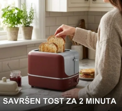 Toster za Hleb Crveni 800W - Image 2
