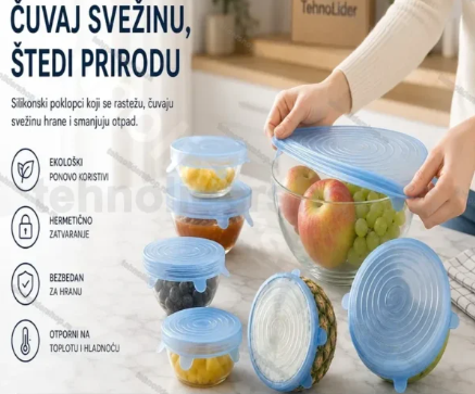 Silikonski Poklopci za Hranu